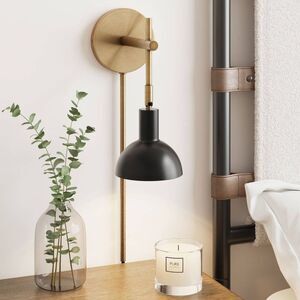 Nathan James - Tamlin Wall Light Fixture Vintage Brass/Matte Blac Black